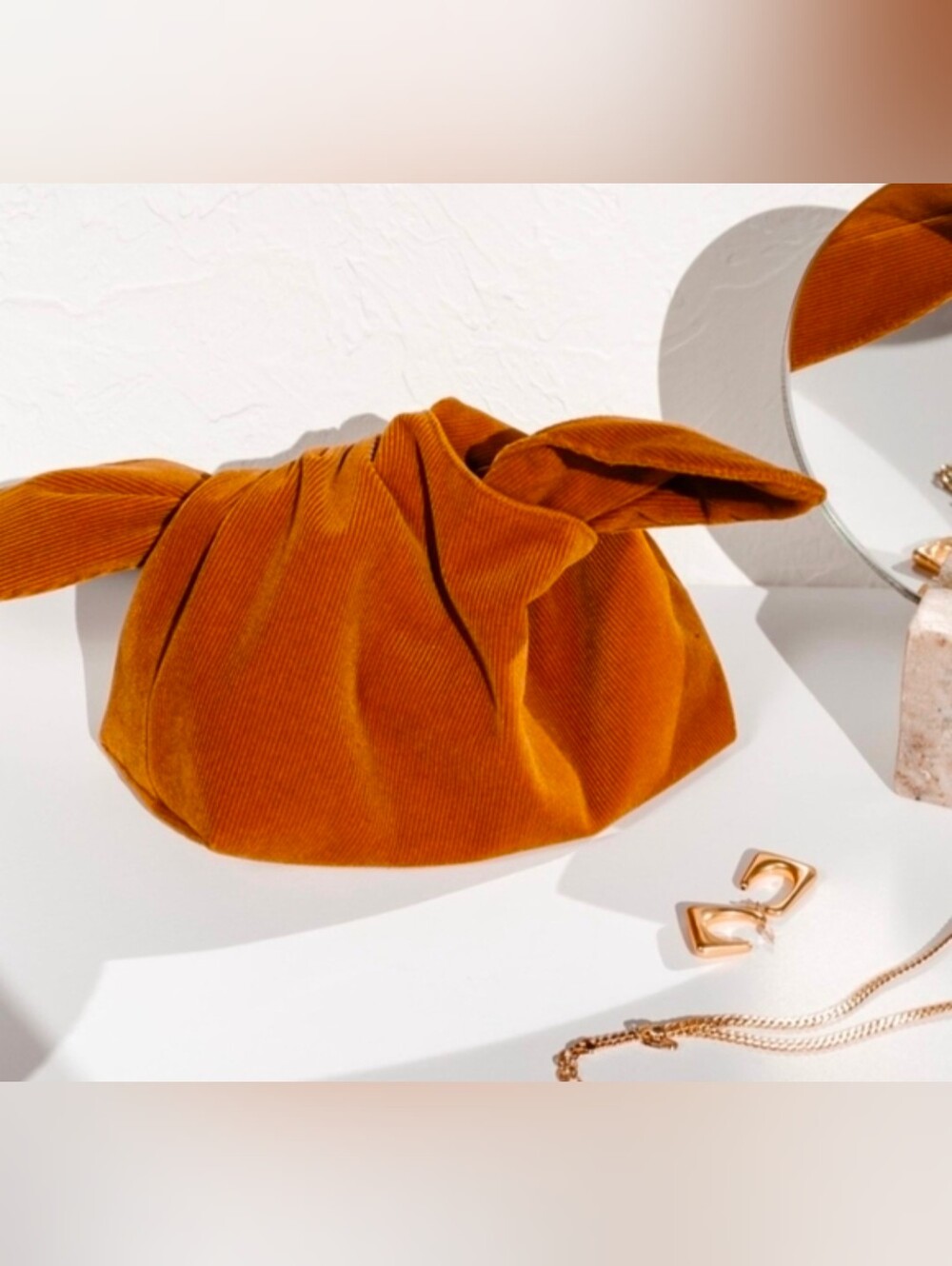 Merit brown Corduroy cosmetic bag